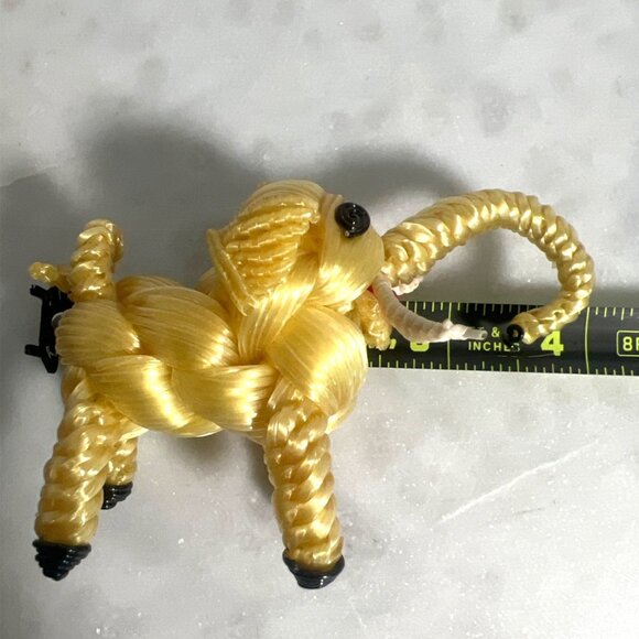 Vtg Braided Plastic Elephant Figurine MCM Kitsch Animal 1950s Novelty Craft - Picture 5 of 6